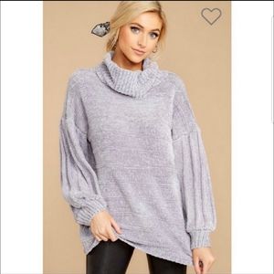 FLASH SALE🔥Balloon Sleeve Chenille Sweater